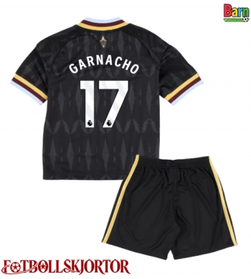 Aston Villa Alejandro Garnacho #17 Borta Kläder Barn 2026-27 Kortärmad (+ Korta byxor)